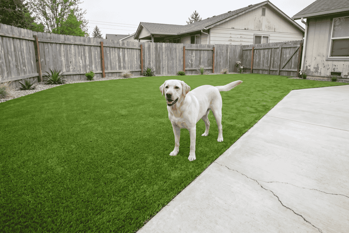 mud-free pet turf and paver patio in Boynton Beach.
