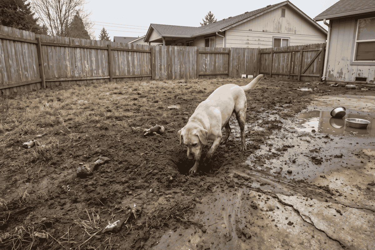 Muddy Dog Backyard Before